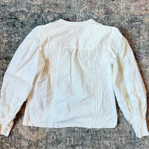 Anthropologie Delilah White Lace Embroidered Puff Sleeve Peasant Blouse Top US 0 thumbnail 8