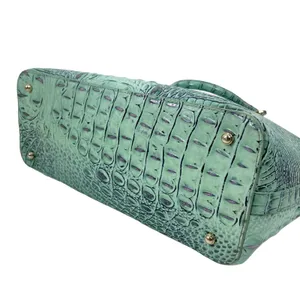 Brahmin Large Duxbury Satchel Bag Biscay Melbourne Blue Green Leather Croc thumbnail 8