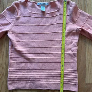 Vintage Geoffrey Beene Pink Striped Cotton 3/4 Sleeve Sweater Pastel Size M thumbnail 6