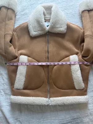 Gap Vegan Suede Sherpa-Trim Full Zip Jacket Small NEW NWT thumbnail 5