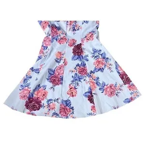 Zara Blue Pink Floral Bustier Mini Dress‎ Spaghetti Strap Fit and Flare Size M thumbnail 11