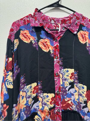 Free People Brunch A Bunch Floral Tunic Dress NWOT L thumbnail 5