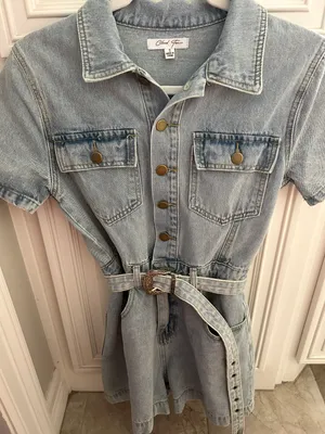 Denim Romper Blue thumbnail 1