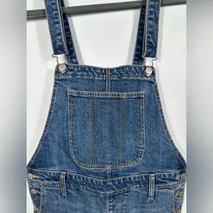 Old Navy Denim Short Overalls Women’s Size‎ Small Distressed Jean Romper thumbnail 5