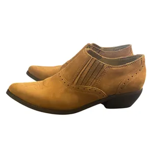 Dingo Cowgirl Western Ankle Booties Tan Leather Cowboy Boots 7.5 Country‎ Boho thumbnail 2