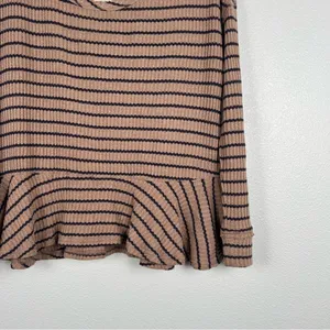 We The Free Auntie Em Peplum Stripes Top‎ Sz S thumbnail 4
