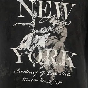 Nobo Y2K New York Graphic Burnout Tee Black Size S 2000’s Grunge Cyber Punk Alt thumbnail 2