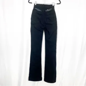 Revice Denim Avalon Flare High Rise Cut Out Jeans: Black thumbnail 5