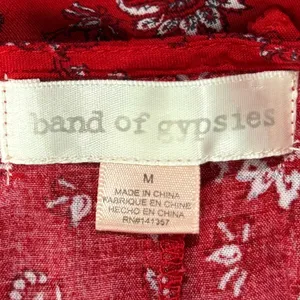 Band of Gypsies Red Floral Mini Dress Sz M thumbnail 9