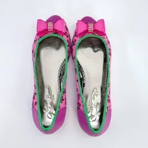 Poetic Licence Danty Doll Shoes 7 Pink Cherry Bow Rhinestone Peep Toe NWOB thumbnail 7
