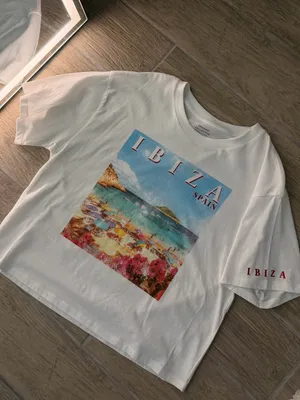 IBIZA Spain Graphic Crop Top White Size L thumbnail 5