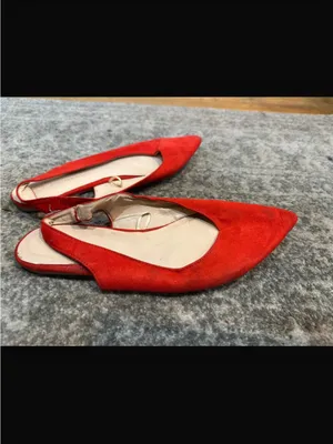 Primark Red Pointed Toe Slingback Flats thumbnail 3