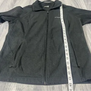 Columbia Charcoal Black Fleece Zip Up Long Sleeve Sweater; Large Women’s thumbnail 4