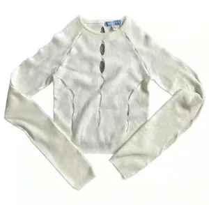Urban Outfitters Ulla Cut Out Sweater Cream Size Medium thumbnail 1