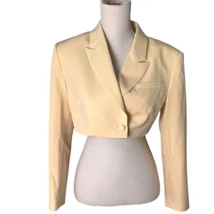 Delfi collective Emily cropped blazer in banana nwt s thumbnail 2