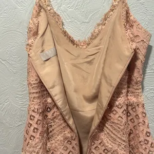 Keepsake the Label Bridges Lace Handkerchief Mini Dress Blush Size Large thumbnail 7