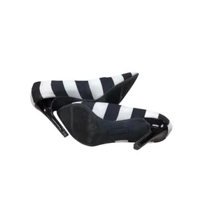 Christian Siriano Black and White Striped Stiletto Pumps, Size 7 SKU 680 thumbnail 4