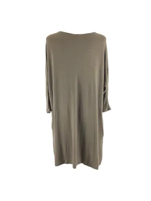 Wilfred Free Shift Dress 3/4 Sleeve Pockets Stretch Brown Size S thumbnail 2
