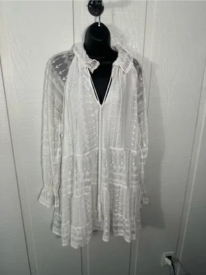 Zara White Lace Overlay Dress Size Small EUC thumbnail 4