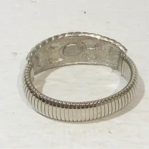 Silver Tone Turquoise‎ Stone Stretchy Bracelet Jewelry Bangle thumbnail 2