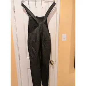 Free People Faux Leather Overalls Jumpsuit Black Size 4 thumbnail 8