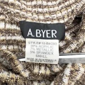 Vintage A‎ Byer Womens Sweater Small Striped Metallic Cowl Neck Y2K thumbnail 6