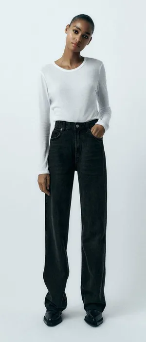 ZARA Black High Waisted Jeans thumbnail 1