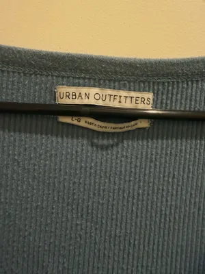 Urban Outfitters blue long sleeve v-neck crop top with buttons thumbnail 4