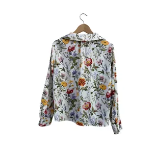 Joie Floral Print Button Down Blouse White Garden Botanical Long Sleeve Medium thumbnail 2