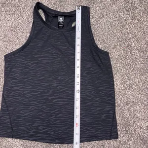 90 Degrees Black & gray zebra print polyester & spandex tank top in XS thumbnail 4