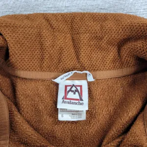 Avalanche Fleece Womens Small Rust Brown Quarter Zip Textured Pullover Top thumbnail 2