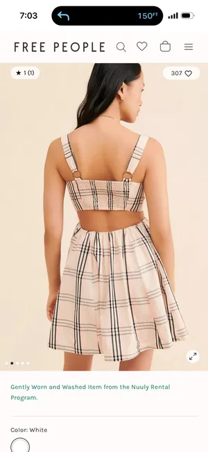 NWT free people plaid mini dress size large thumbnail 2