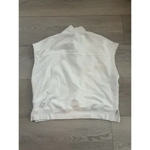 Daily Practice Women Sweater Vest Pullover White Cotton Zip Size L thumbnail 3