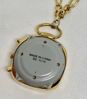 Reizen Talking Atomic pendant pocket Watch gold tone dial 37mm with chain works thumbnail 3