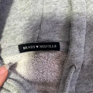 Grey cropped hooded zip up jacket thumbnail 2