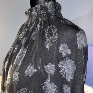 Size 4 Black Metallic High Neck Blouse thumbnail 4