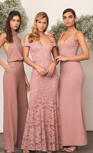 NWT Lulus Swept Up Maeve Pink Lace Off-the-Shoulder Mermaid Maxi Dress Medium thumbnail 4