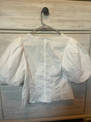 Banana Republic white ruffle sleeve top  thumbnail 2