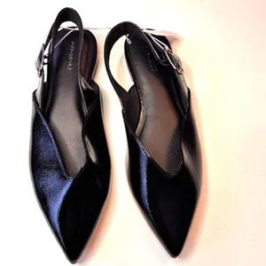 Old Navy Black Ankle Buckle Slingback Pointed Toe Women's Shoes Sz 9 NWT thumbnail 7