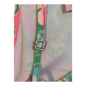 Lilly Pulitzer Silk Shift Dress Womens‎ XS Pink Floral T-Strap V-Neck Mini Silk thumbnail 11