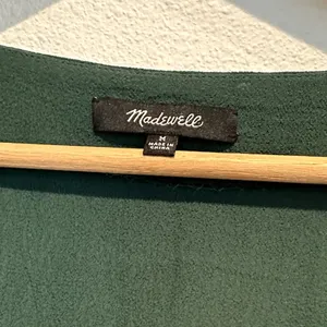 Madewell Forest Green V-Neck Short Sleeve dress thumbnail 3