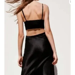 Zara black satin crop bralette top size xs thumbnail 2