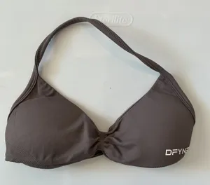 DFYNE Impact Halter Sports Bra Brown Ruched Seamless Activewear XS Workout Top thumbnail 1