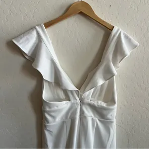Lulu's White Plunging V Neck Flutter Sleeve Jumpsuit thumbnail 8