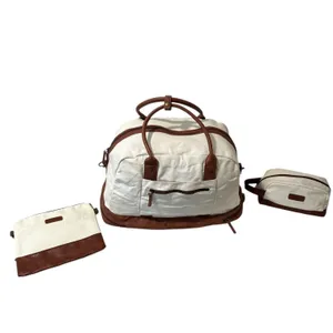 Bolosta Canvas Weekender Duffle Bag Shoe Compartment Travel Overnight Tote thumbnail 3