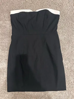 Anthropologie Maeve Strapless Peekaboo Mini Dress Black thumbnail 4