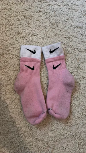 Nike Lab Double Logo pink and white med  socks thumbnail 2