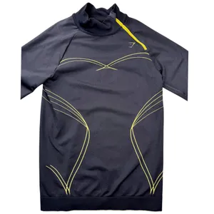 Gymshark Apex Seamless 1/4 Zip Black Yellow Long Sleeve Athletic Top Women's M thumbnail 5
