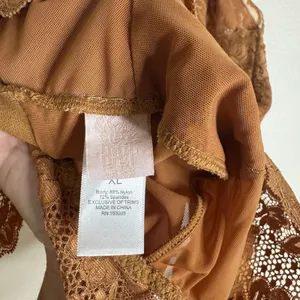 We Are Hah Bodysuit Womens XL Brown Lace Sheer Lingerie‎ Intimates Floral Mesh thumbnail 7