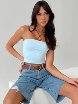Princess Polly Tomlin Tube Top Baby Blue - size small/4 thumbnail 1
